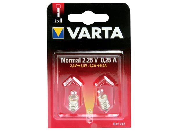Dværglampe - 2,25V / 250mA / 0,56W Linse, E10 sokkel