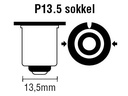 Halogen dværglampe - 6V / 1A / 6W, P13.5s sokkel