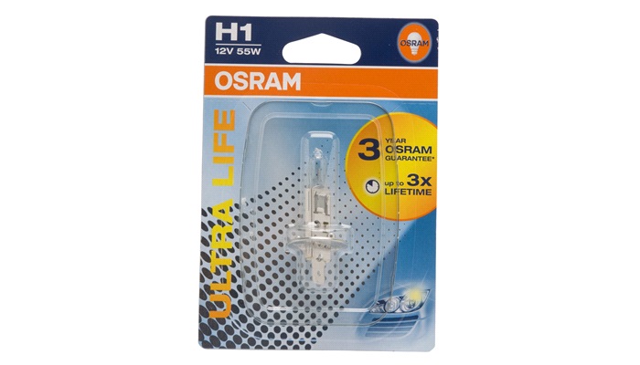Auto Halogen H1 - 12V / 55W P14,5s Ultra Life (1 stk.)