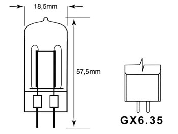 JDC stifthalogenpære - 230V / 300W GX6.35 (Osram 3400k 75h)