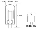 JDC stifthalogenpære - 230V / 300W GX6.35 (Osram 3400k 75h)