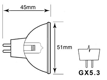 MR16 halogenpære - 24V / 250W ELC GX5.3 sokkel (3400K 500h)