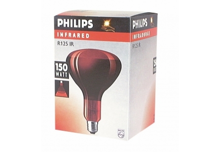 Varmepære - IR R125 Rød 240V / 150W, E27 sokkel