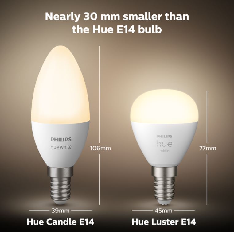 HUE White Luster - 5,7W E14 kronepære, BT
