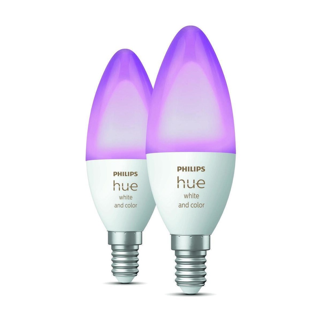 HUE White and Color ambiance E14 kertepære - 4W, BT (2 pak)