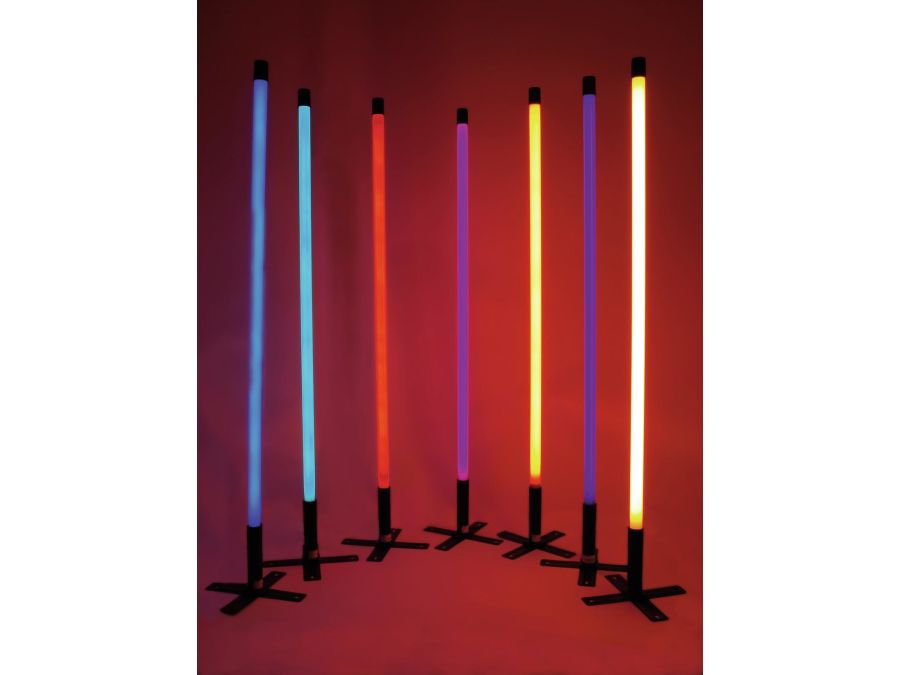 Fluorcerende neonrør - 36W, 134cm x Ø35mm RØD m. netstik
