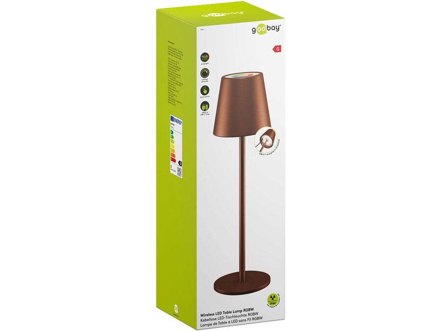 Trådløs LED-bordlampe RGB, bronze (IP44)