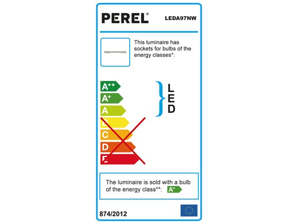 Vandtæt loftamatur m. T8 LED rør - 65,5cm 9W neutral hvid