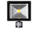 LED facadespot m. PIR - 30W EPISTAR, Varm Hvid (3000K), Sort