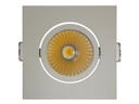 LED indbygningsspot - 230V / 9W kvadrat hvid kip, Varm Hvid