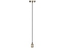 Stofledning m. E27 fatning og baldakin - Bronze (1,4m)
