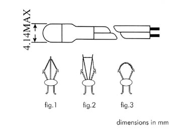 T1 1/4 Miniaturepære - 8V 60mA, 20cm ledning (Ø3,15mm)