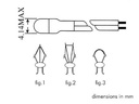 T1 1/4 Miniaturepære - 8V 60mA, 20cm ledning (Ø3,15mm)