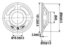 Minihøjttaler - 2W / 8ohm, Ø94mm