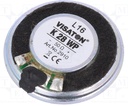 Miniature højttalerelement - 1W, 50ohm, Ø28x5,5mm (IP65)