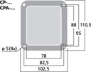 PA terminal u. huller, Sort metal (102,5x110,5mm)