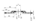 Silikone testledning - 2 x 4mm banan, Stabelbar, Sort (50cm)