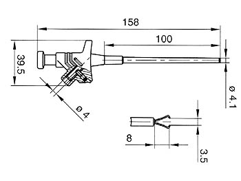 Prof. Prøvepind m. 4mm sidehul, Sort (KLEPS 30)