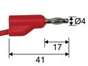 Testledningssæt - 4mm banan stabel, rød/sort, 6A (2 dele)