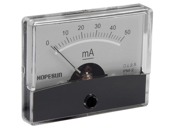 Analog strøm-panelmeter - 50mA DC (60x47mm)