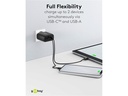 USB-C™ PD GaN lynlader - C (65W) + A (12W), Sort