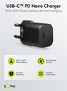 USB-C™ PD GaN Lynlader Nano (20W) Sort
