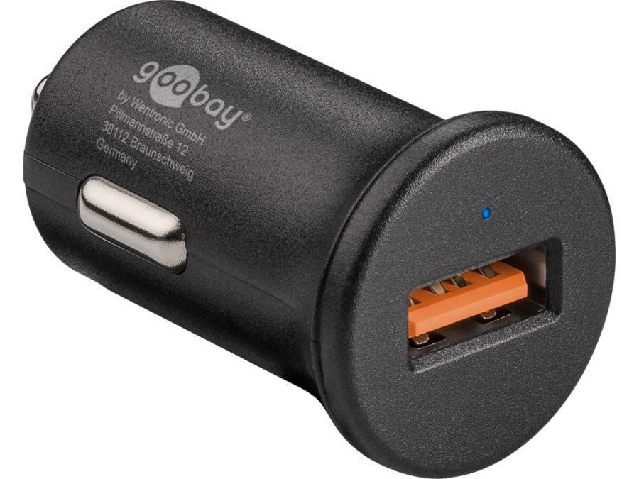 Quick Charge QC3.0 USB billader - Sort (max 3A)