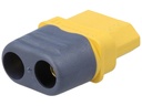 DC-XT60 kabelstik - 2pol hun, loddeben, m. kappe