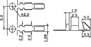 Kontaktben til NS25 stik - 0,05-0,32mm² (10 stk.)