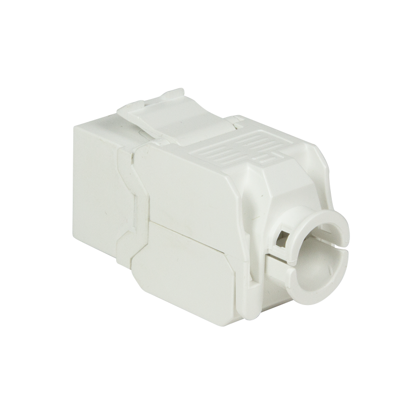 Keystone RJ45 fatning 180° - CAT6a uskærmet (Toolless), Hvid