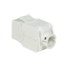 Keystone RJ45 fatning 180° - CAT6a uskærmet (Toolless), Hvid