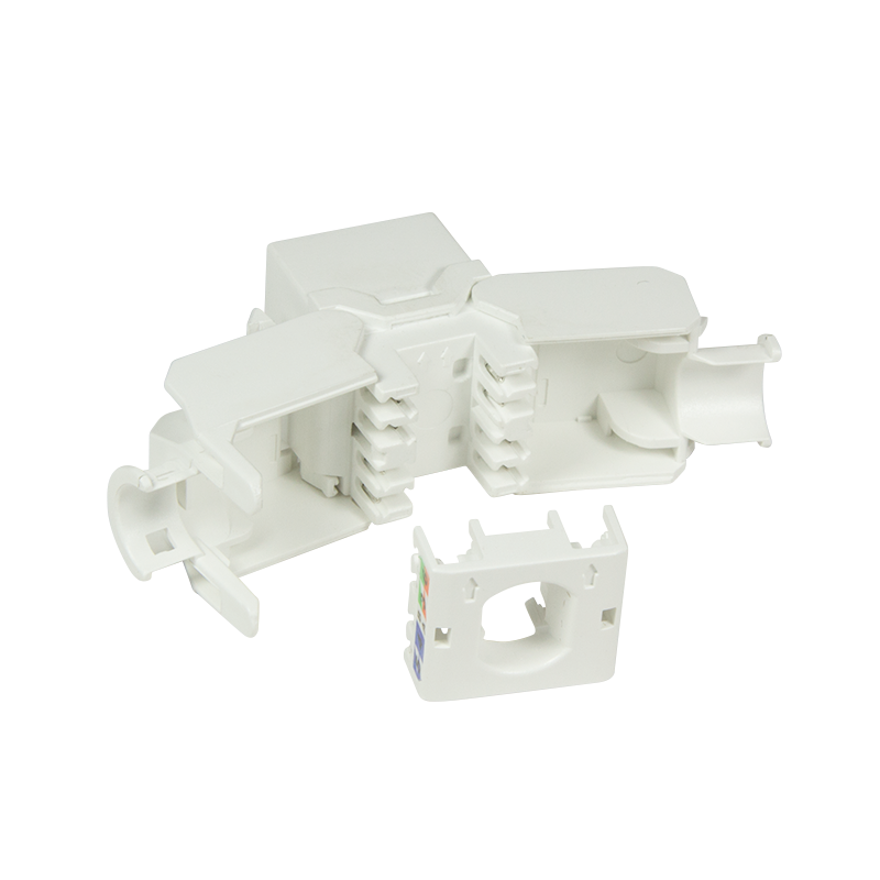 Keystone RJ45 fatning 180° - CAT6a uskærmet (Toolless), Hvid