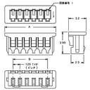 Ledning-til-print stikhus - PicoBlade, 1x2pol, 1,25mm