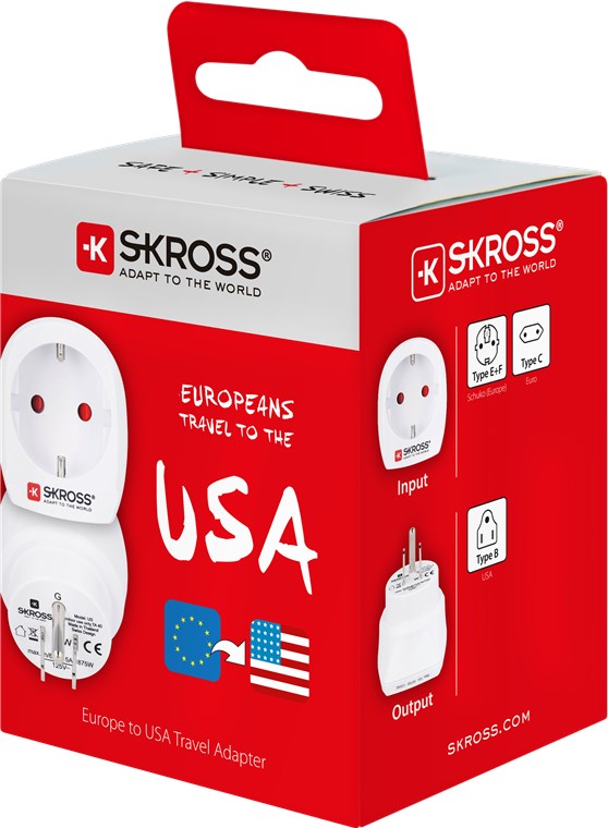 Rejseadapter - CEE7/3 (EU) hun til USA/Japan han