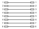Modular mellemled - 2 x RJ45(8P8C) hun, Sort