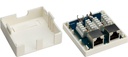 2 port RJ45 vægmonteringsboks - CAT6, skærmet, Hvid