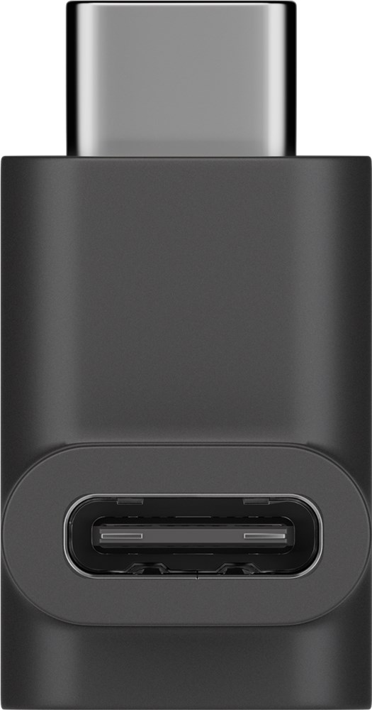 USB-C 90° vinkelstik - USB-C han til USB-C hun, Ned, Sort