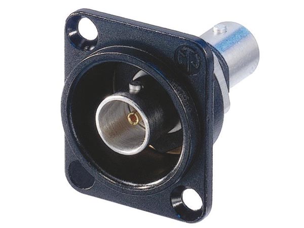 Neutrik - BNC hun sort D-size hus, feed through
