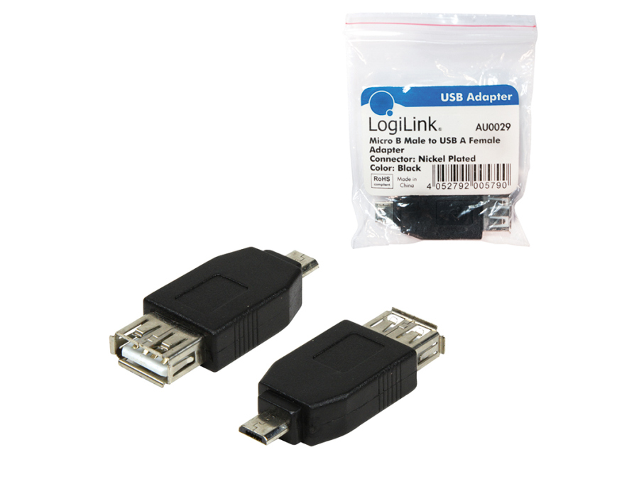USB 2.0 adapter - A hun til Micro B han