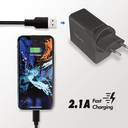 USB Rejseoplader - 5V 2,1A (US-/AU-/UK-/EU-stik)