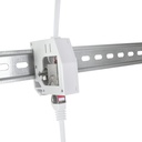DIN-skinne adapter m. 2 x RJ45 CAT6a keystone fatning, plast