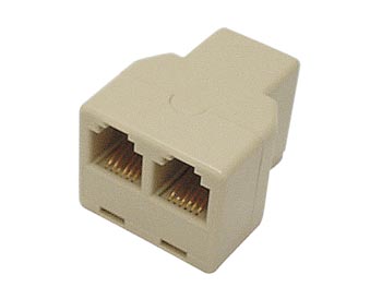 Telefon forgrening - 1 x RJ12 (6P6C) hun til 2 x RJ12 hun