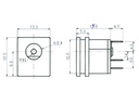 DC fatning - 5,5 x 2,0mm m. kontakt til kabinet
