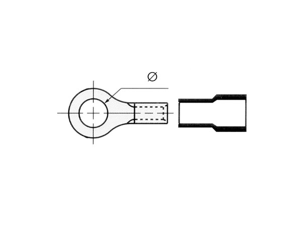 Ringkabelsko - Blå M4 Ø4,3mm hul (10 stk.)