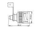 BNC hanstik - Skrueforbindelse, PVC krave, 90°
