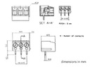 Print Skrueterminal - 3pol, 5mm benafstand, Hvid
