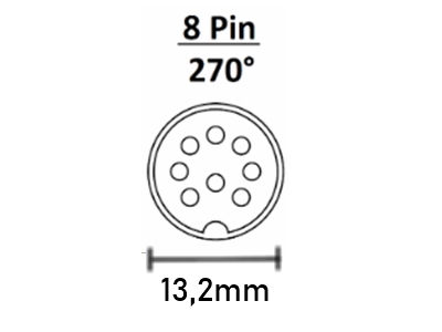 DIN stik - 8pol han multistik 270° Plasthus, Sort