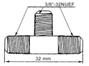 F stik forgrener - T adapter, 1 x hun til 2 x hun