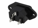 Apparatfatning - 3pol C14 han, Sort (4,8mm spadestik)