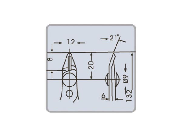 Prof. skævbider - Kæbehøjde 3mm (140mm)